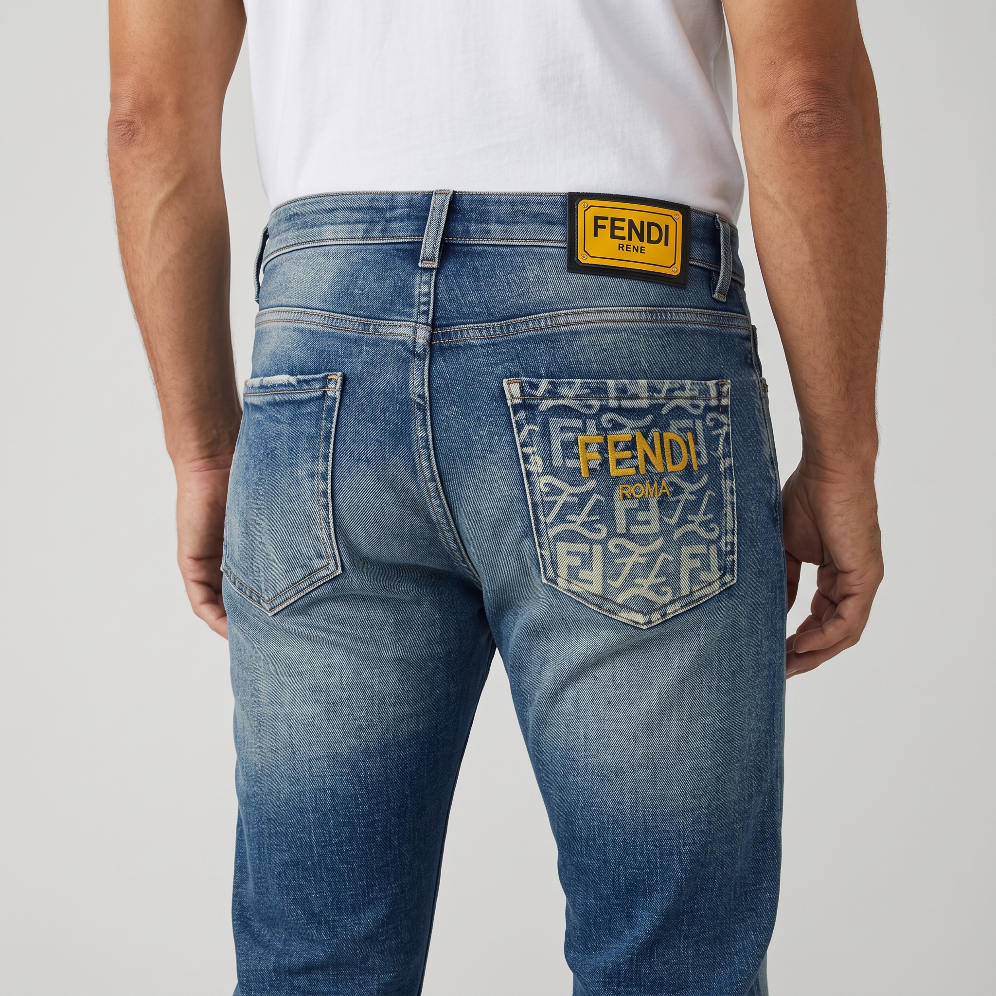 FENDI Roma Logo Pocket Jeans – Italian Craft with Iconic Edge