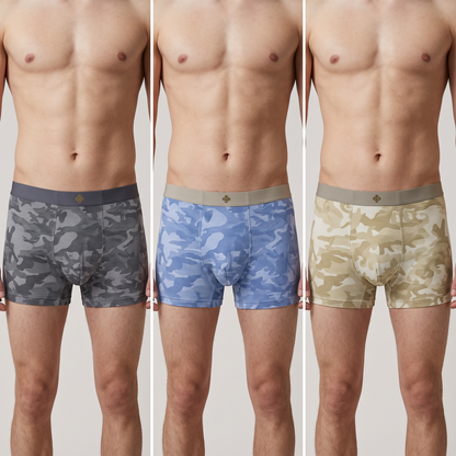 Louis Vuitton Inspired Camo Boxer Briefs 3-Pack – Premium Luxury Edition 🩲✨