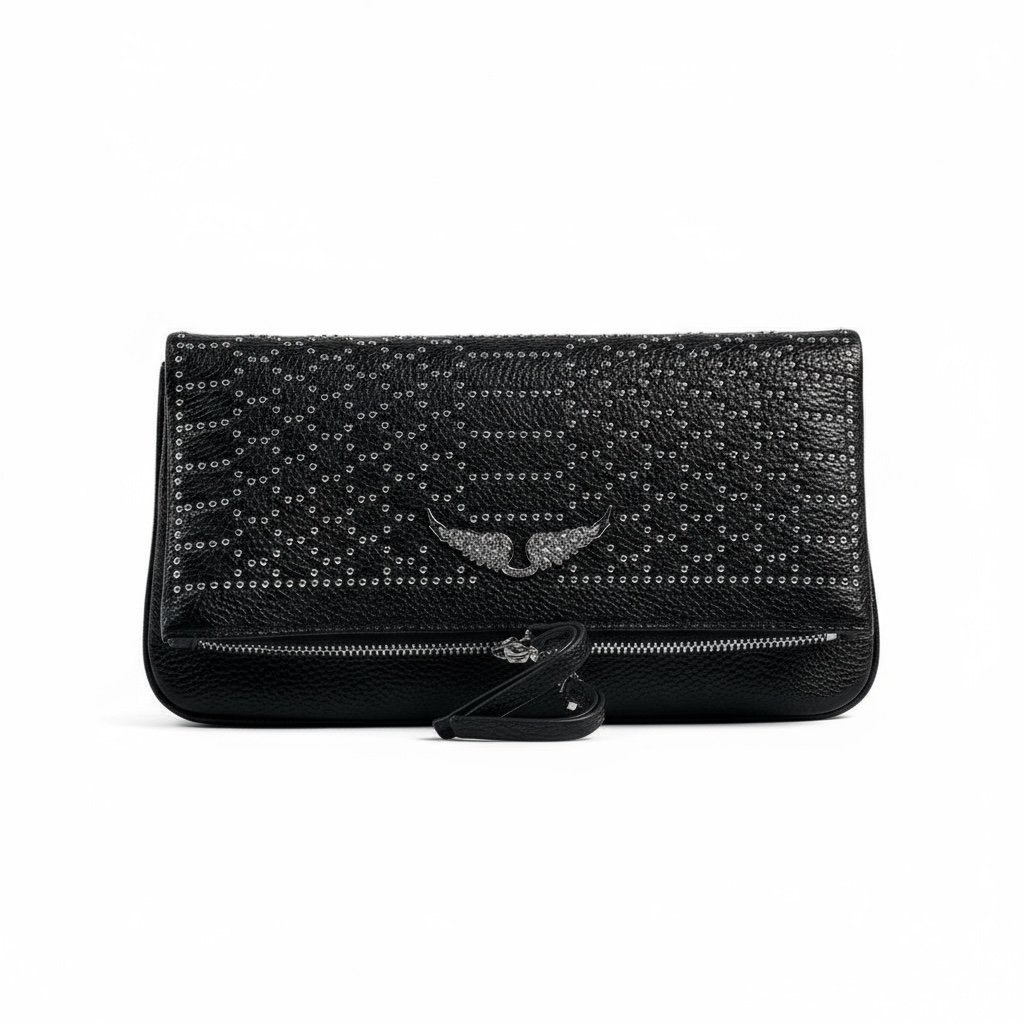 Zadig & Voltaire Black Studded Leather Shoulder Bag 🖤✨ | Iconic Parisian Glam