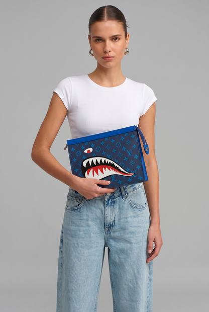 Louis Vuitton Shark Monster Blue Zip Pouch 💙🦈✨