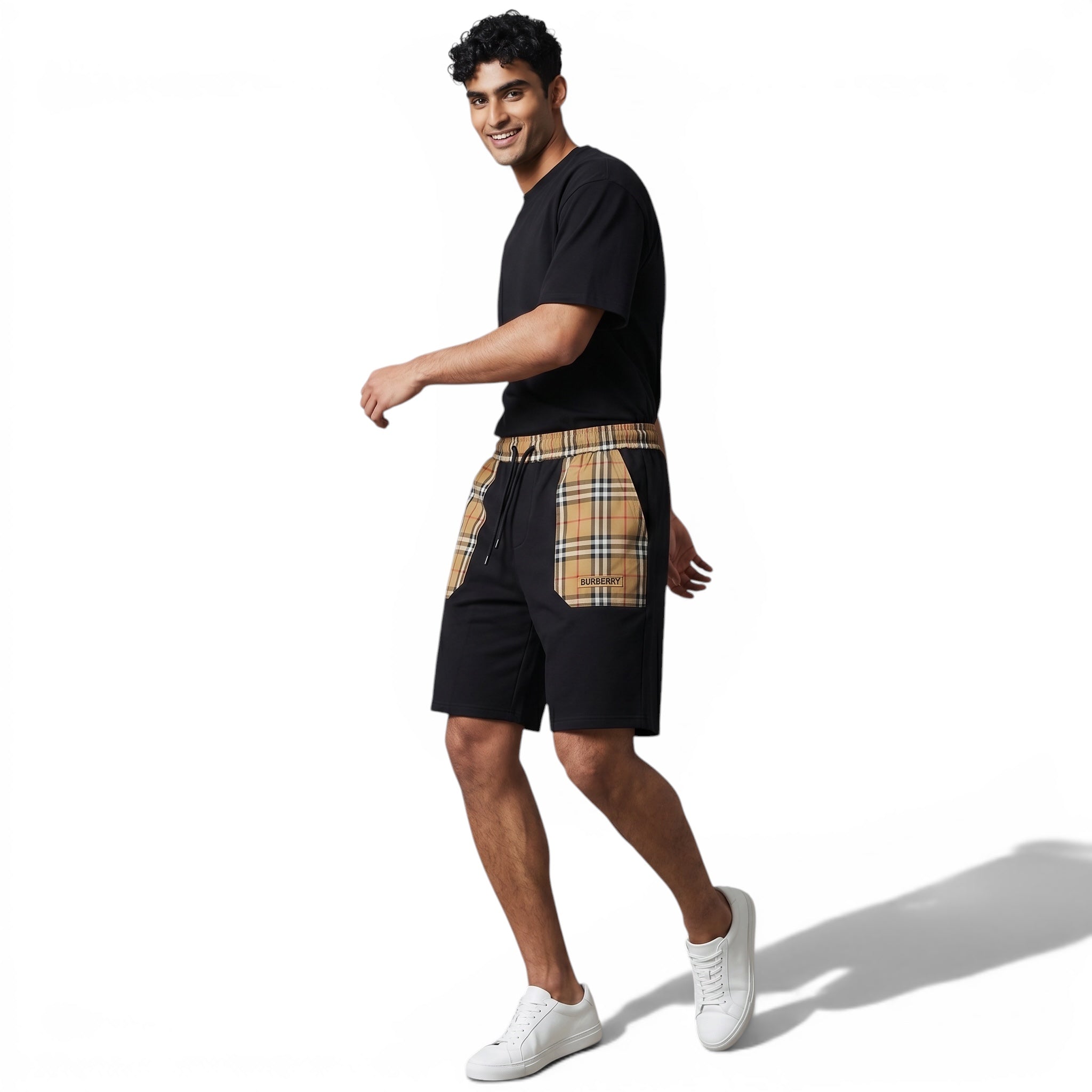 Burberry Vintage Check Panel Shorts – Black Luxe Edition