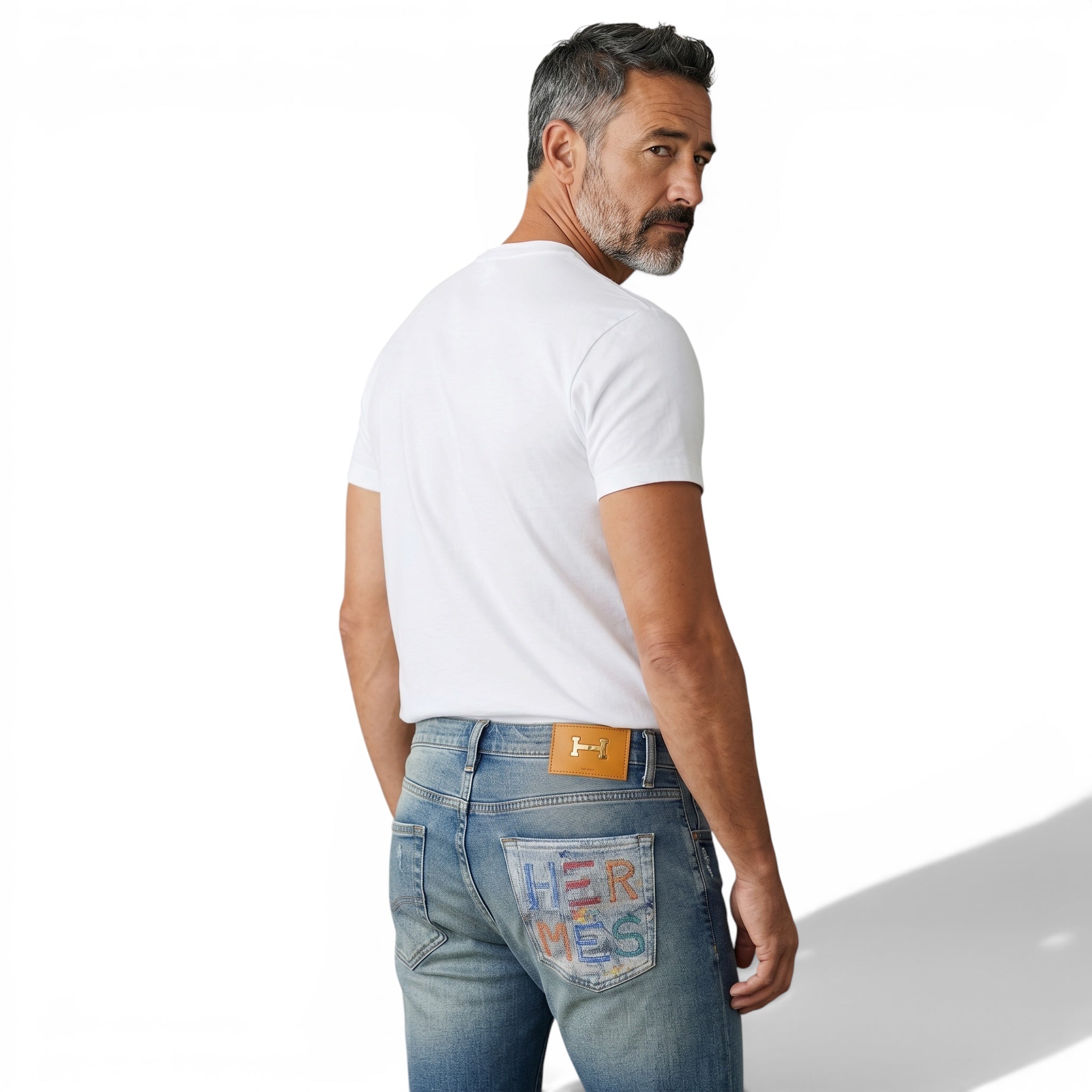 HERMÈS Embroidered Denim Jeans – Classic Craft, Playful Luxury
