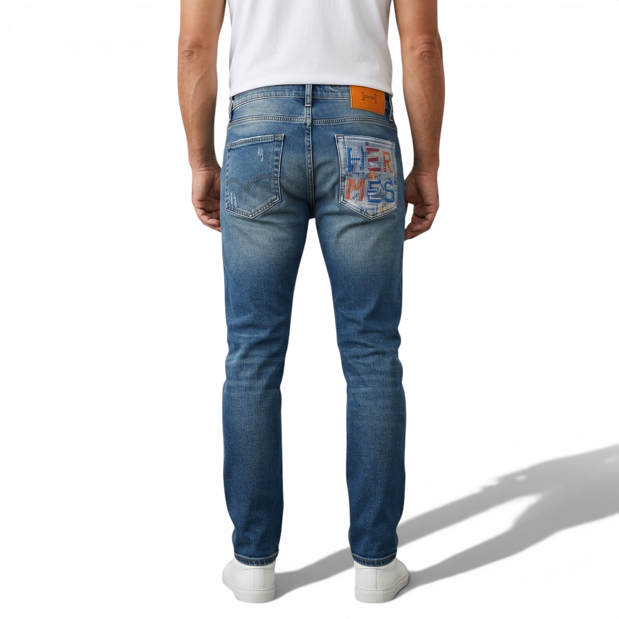 HERMÈS Embroidered Denim Jeans – Classic Craft, Playful Luxury