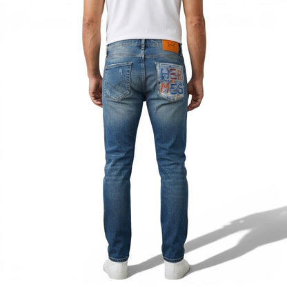 HERMÈS Embroidered Denim Jeans – Classic Craft, Playful Luxury