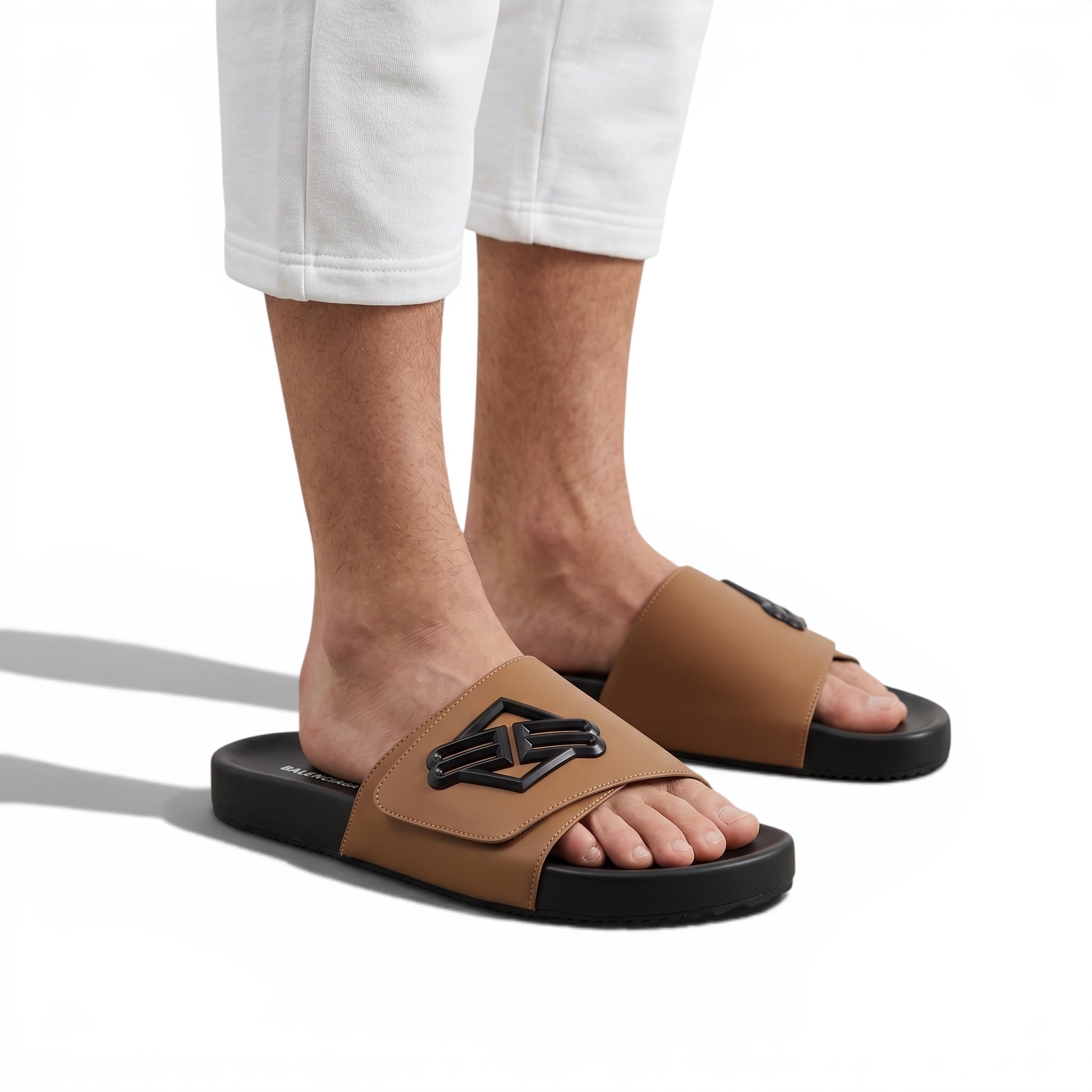 BALENCIAGA Luxury Brown Slide – Statement Logo Design & Premium Minimal Style 👟✨