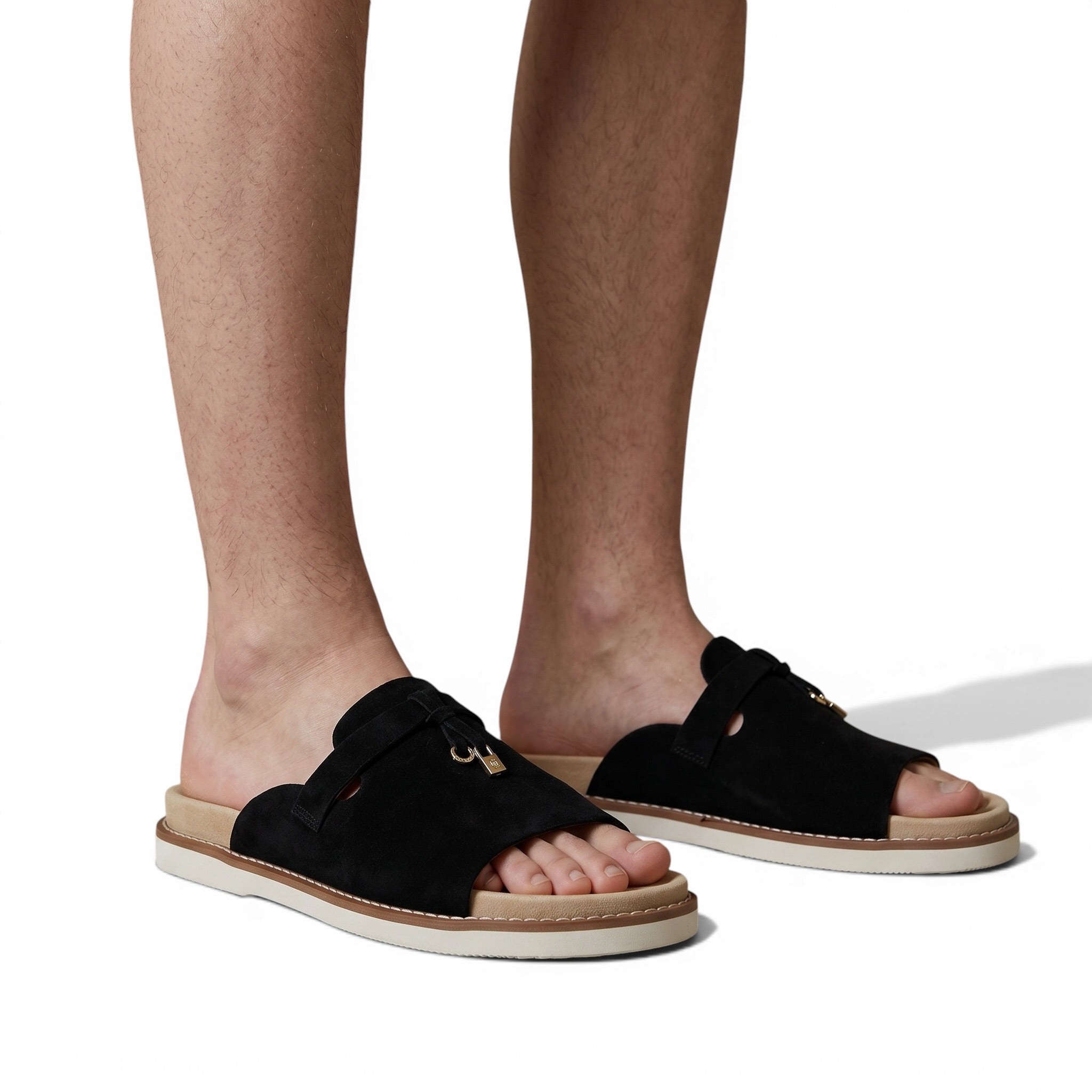 Loro Piana Black Comfort Slides 🖤✨ Luxury Summer Sandals for men