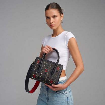 Christian Louboutin Studded Mini Tote 🖤🔥 | Bold Luxury Statement
