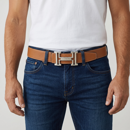 Hermès H Buckle Leather Belt – Brown Classic Luxury Belt 🤎✨ 125 cm