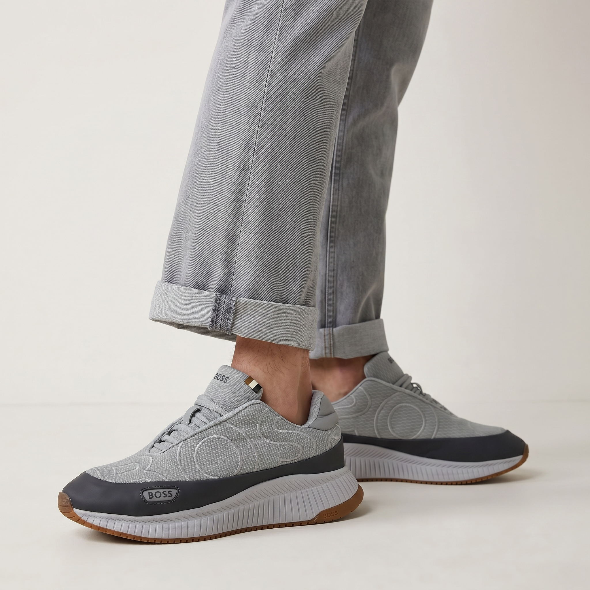 BOSS Grey Knit Sneakers 👟🔥 | Premium Comfort & Modern Luxury Style