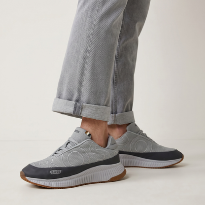 BOSS Grey Knit Sneakers 👟🔥 | Premium Comfort & Modern Luxury Style