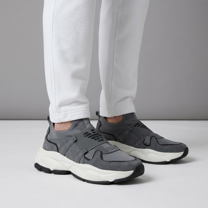 EMPORIO ARMANI Grey Slip-On Sneakers 👟✨ | Minimal Luxury Comfort & Modern Fit