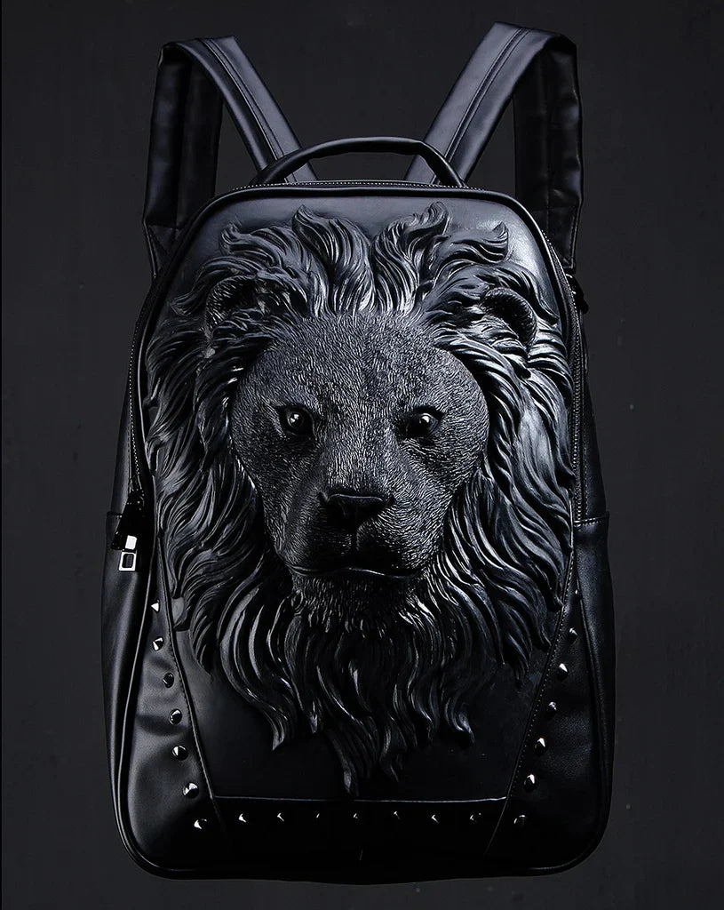 King of the Streets Lion Head Studded  Backpack