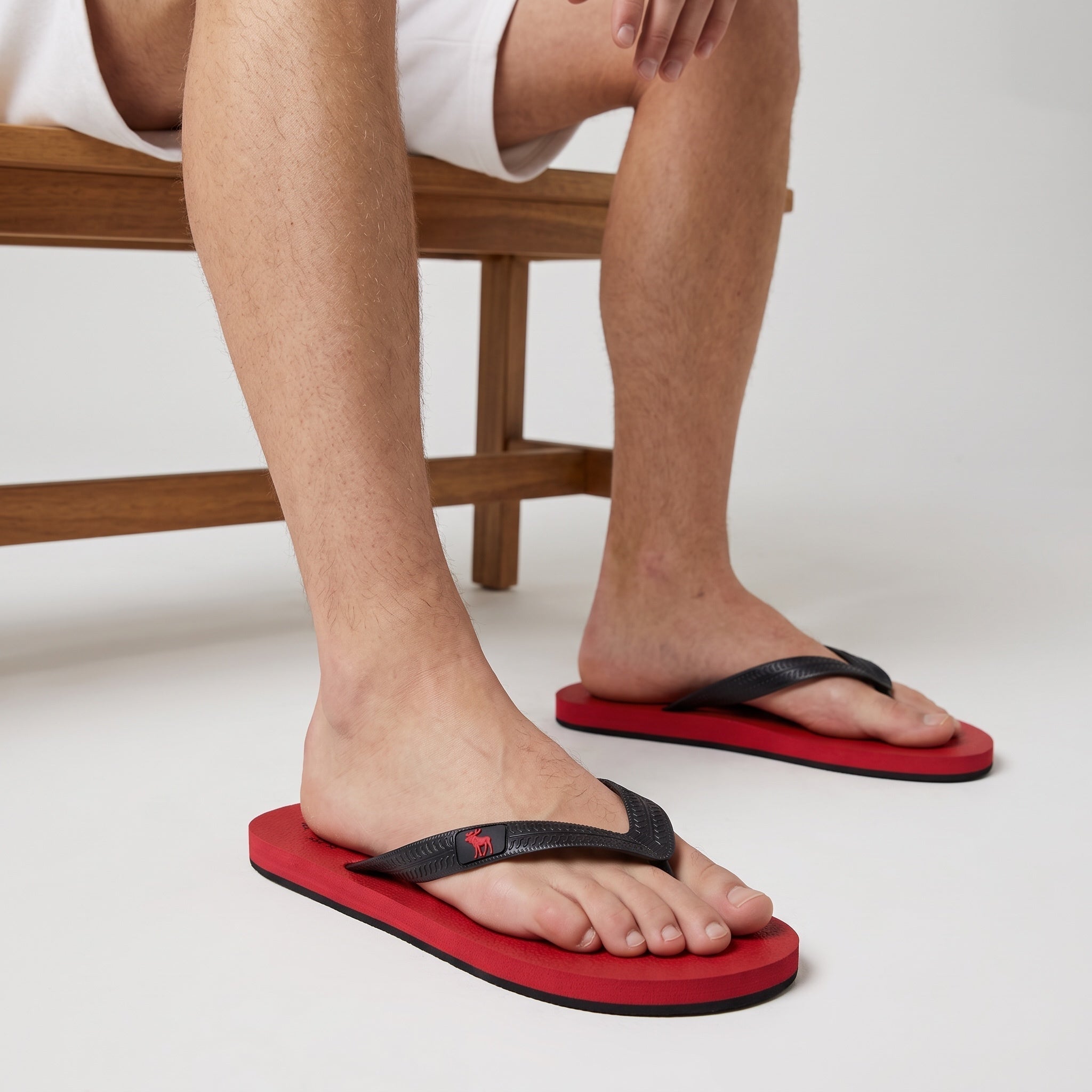 Abercrombie Flip Flops – Red & Black 🩴