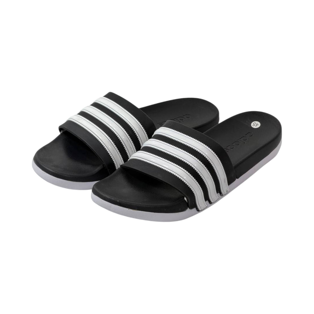 🩴 Adidas Adilette Classic Slides – Black & White Triple Stripe Edition 🖤🤍✨