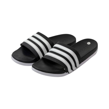 🩴 Adidas Adilette Classic Slides – Black & White Triple Stripe Edition 🖤🤍✨