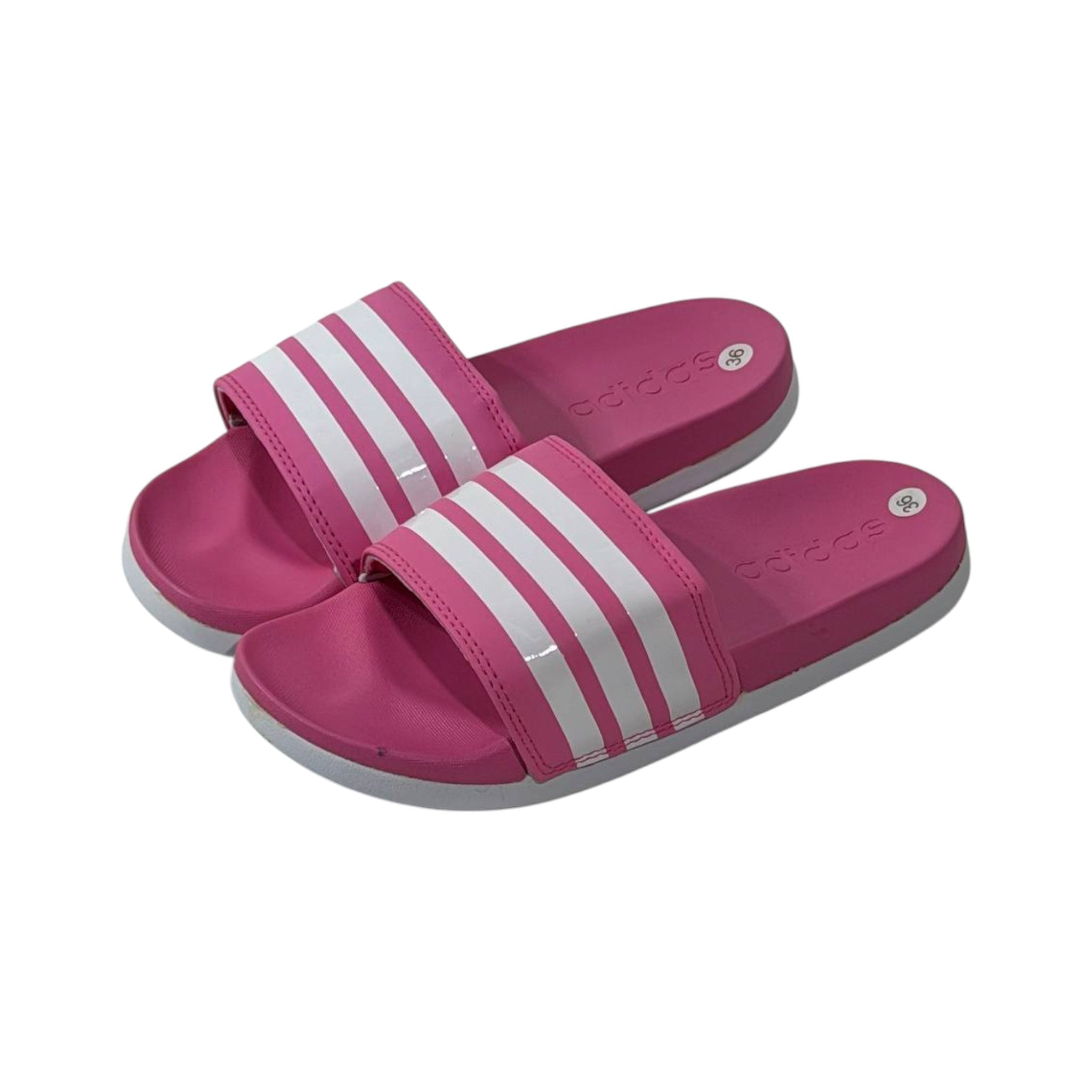 💖 Adidas Adilette Comfort Slides – Pink & White Edition 🌸✨