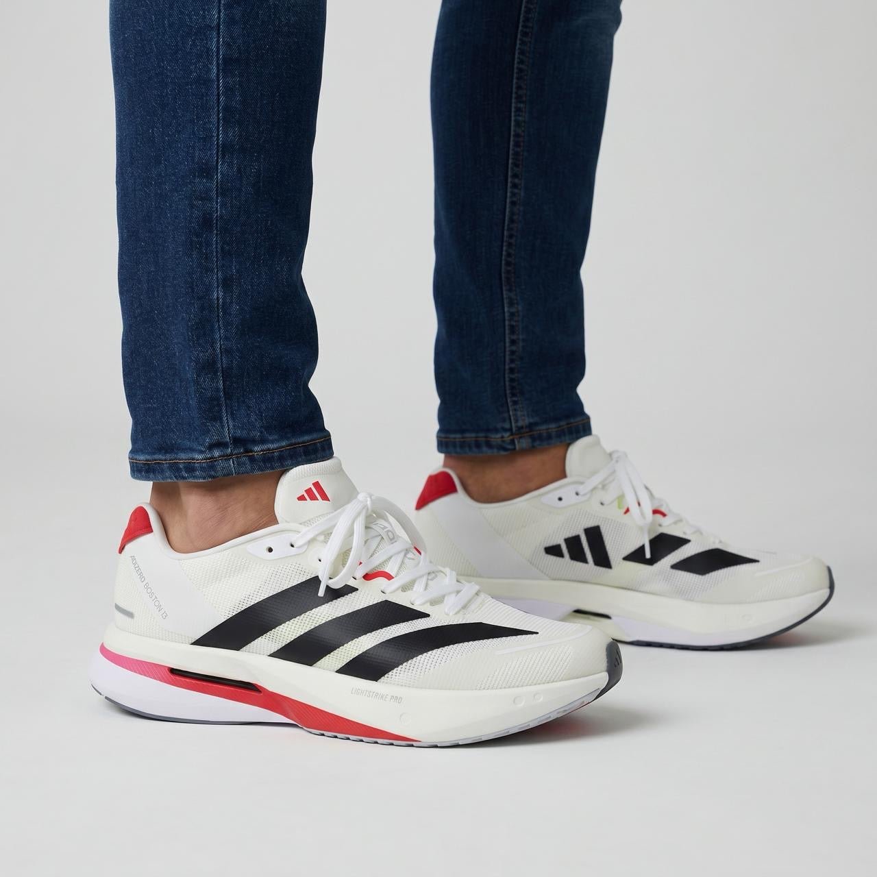 👟 Adidas Adizero Boston 12 – White / Black / Red