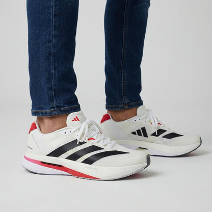👟 Adidas Adizero Boston 12 – White / Black / Red