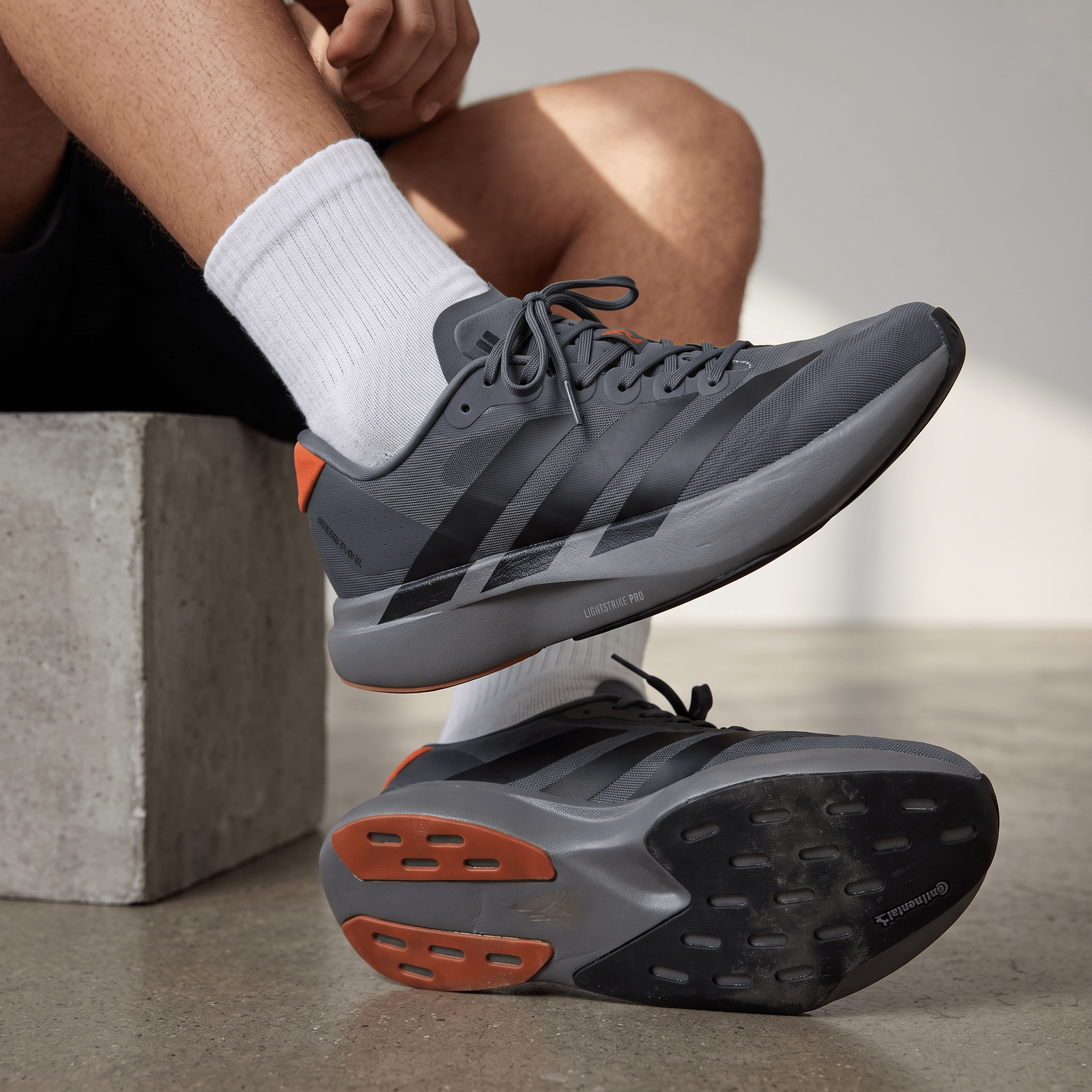Adidas Adizero Running Shoes – Grey / Black / Orange