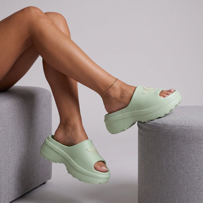 adidas Chunky Platform Slide – Mint Green 🌿