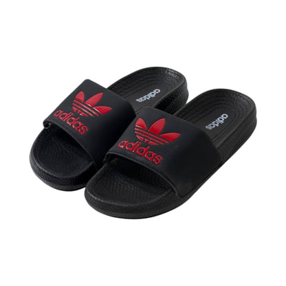 🩴 Adidas Originals Trefoil Slides – Black & Red Edition 🔴🖤✨