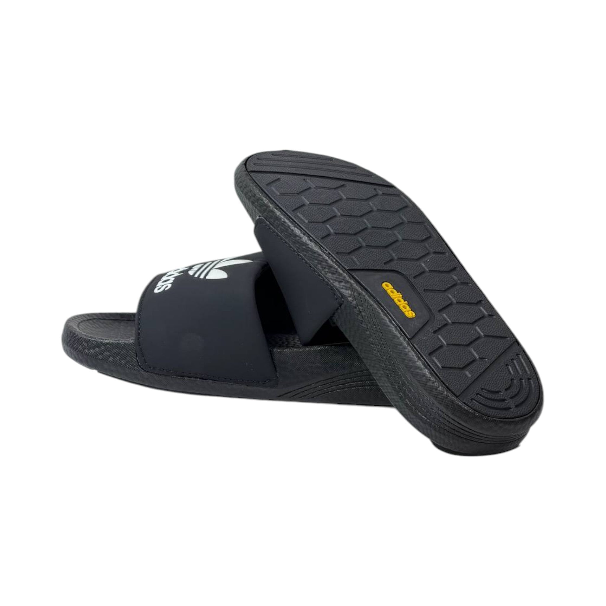 🩴 Adidas Originals Trefoil Slides – Classic Black Edition 🖤🤍✨