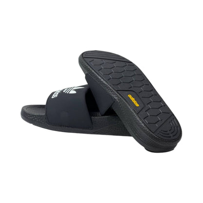 🩴 Adidas Originals Trefoil Slides – Classic Black Edition 🖤🤍✨