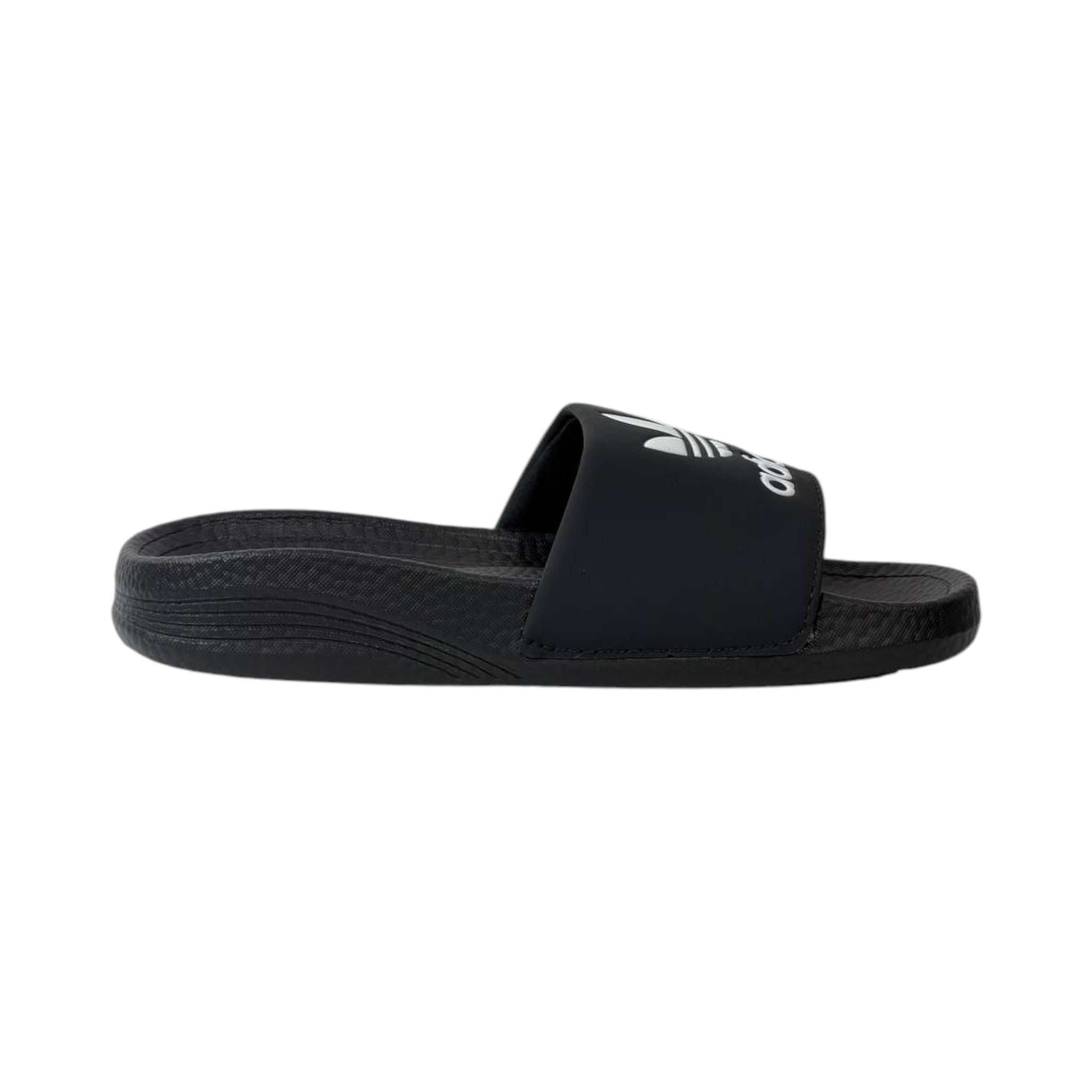 🩴 Adidas Originals Trefoil Slides – Classic Black Edition 🖤🤍✨