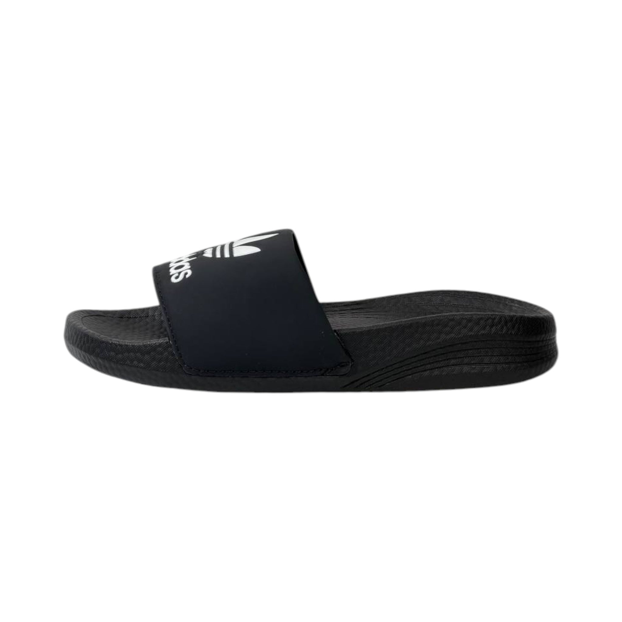🩴 Adidas Originals Trefoil Slides – Classic Black Edition 🖤🤍✨
