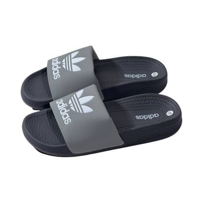 🩶 Adidas Originals Trefoil Slides – Urban Grey Edition ⚪🔥