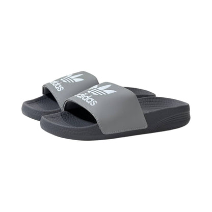 🩶 Adidas Originals Trefoil Slides – Urban Grey Edition ⚪🔥