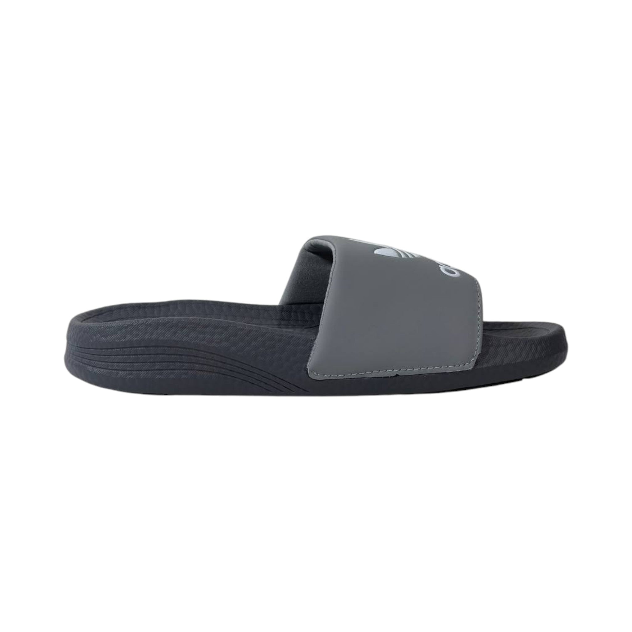 🩶 Adidas Originals Trefoil Slides – Urban Grey Edition ⚪🔥