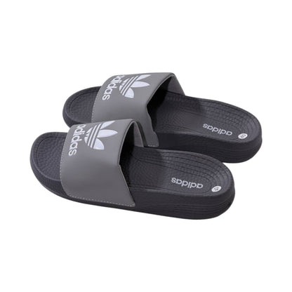 🩶 Adidas Originals Trefoil Slides – Urban Grey Edition ⚪🔥