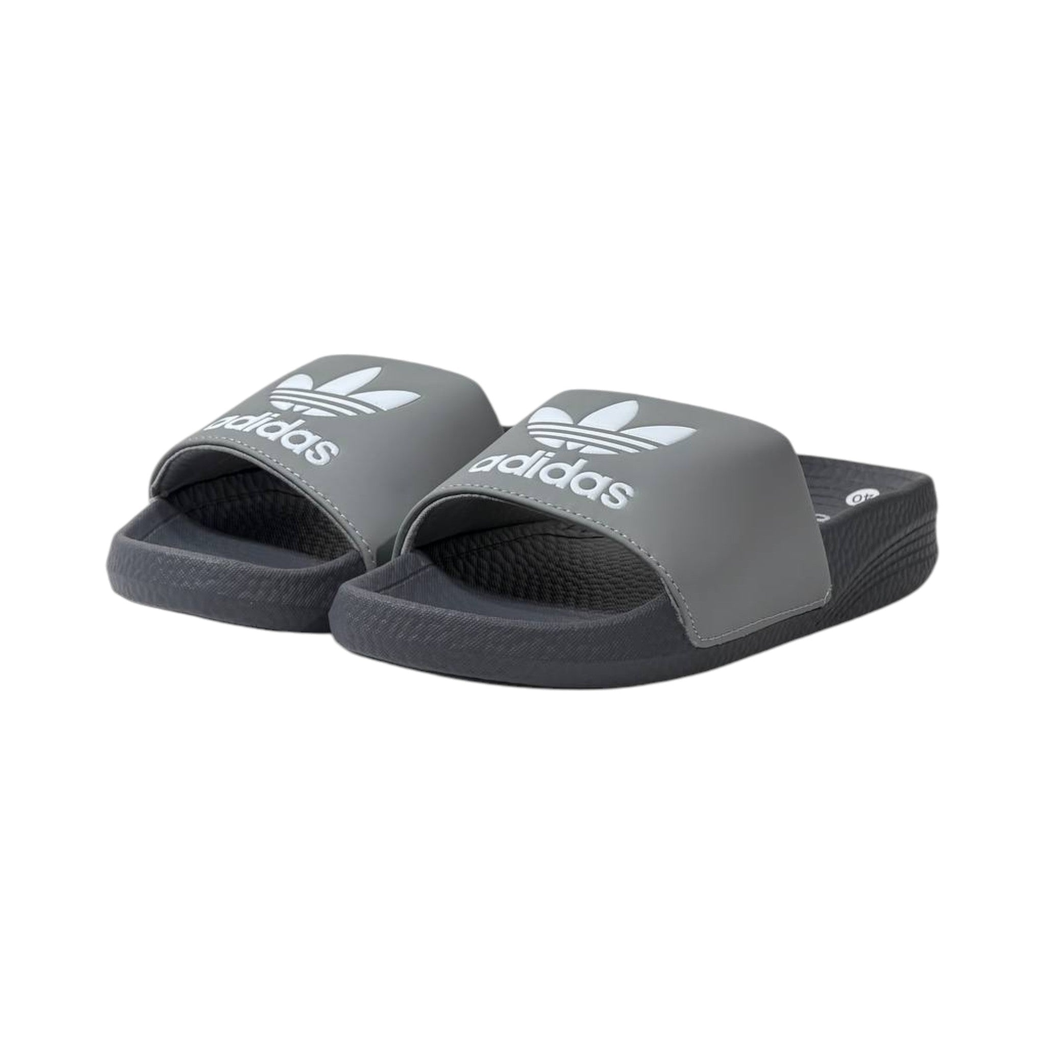 🩶 Adidas Originals Trefoil Slides – Urban Grey Edition ⚪🔥