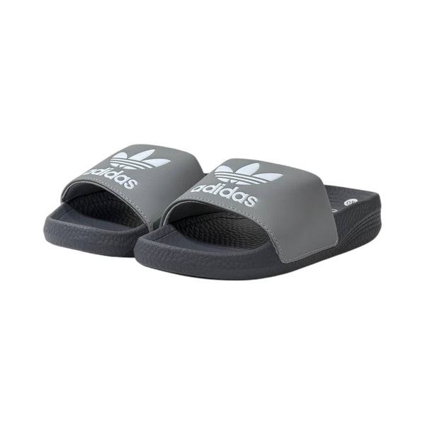 🩶 Adidas Originals Trefoil Slides – Urban Grey Edition ⚪🔥