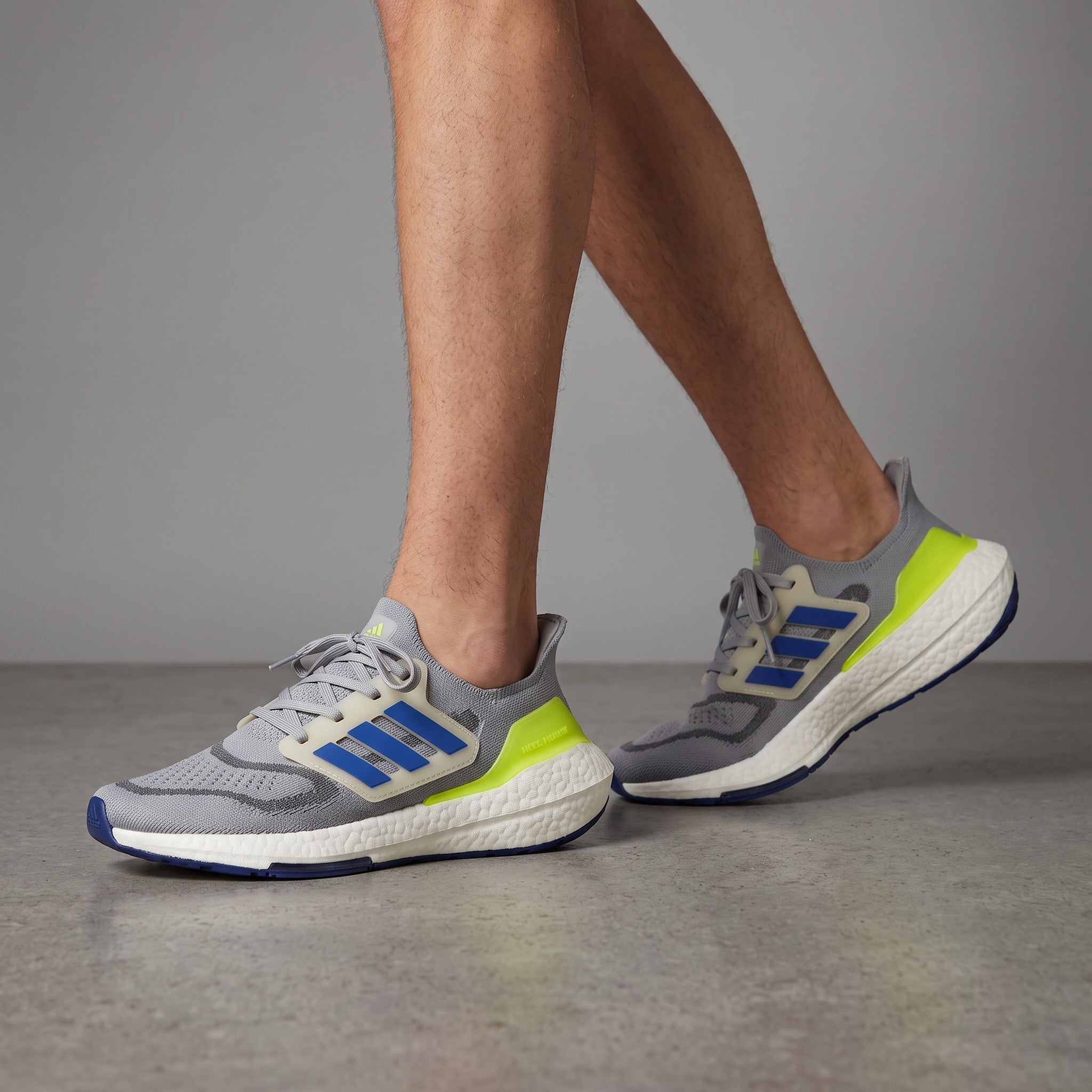 Adidas Ultraboost Running Shoes – Grey/Blue/Lime ⚡👟