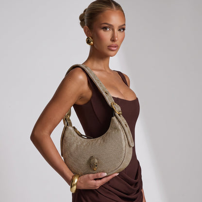 Kurt Geiger Hobo Bag – Gold Crystal Shimmer ✨👜
