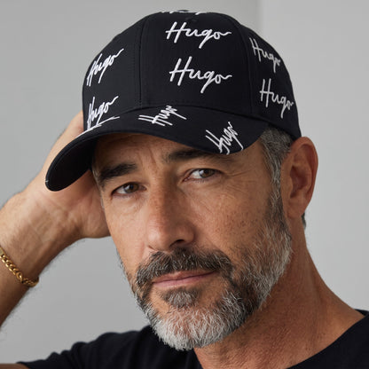 HUGO Logo Cap – Black Signature Script 🧢