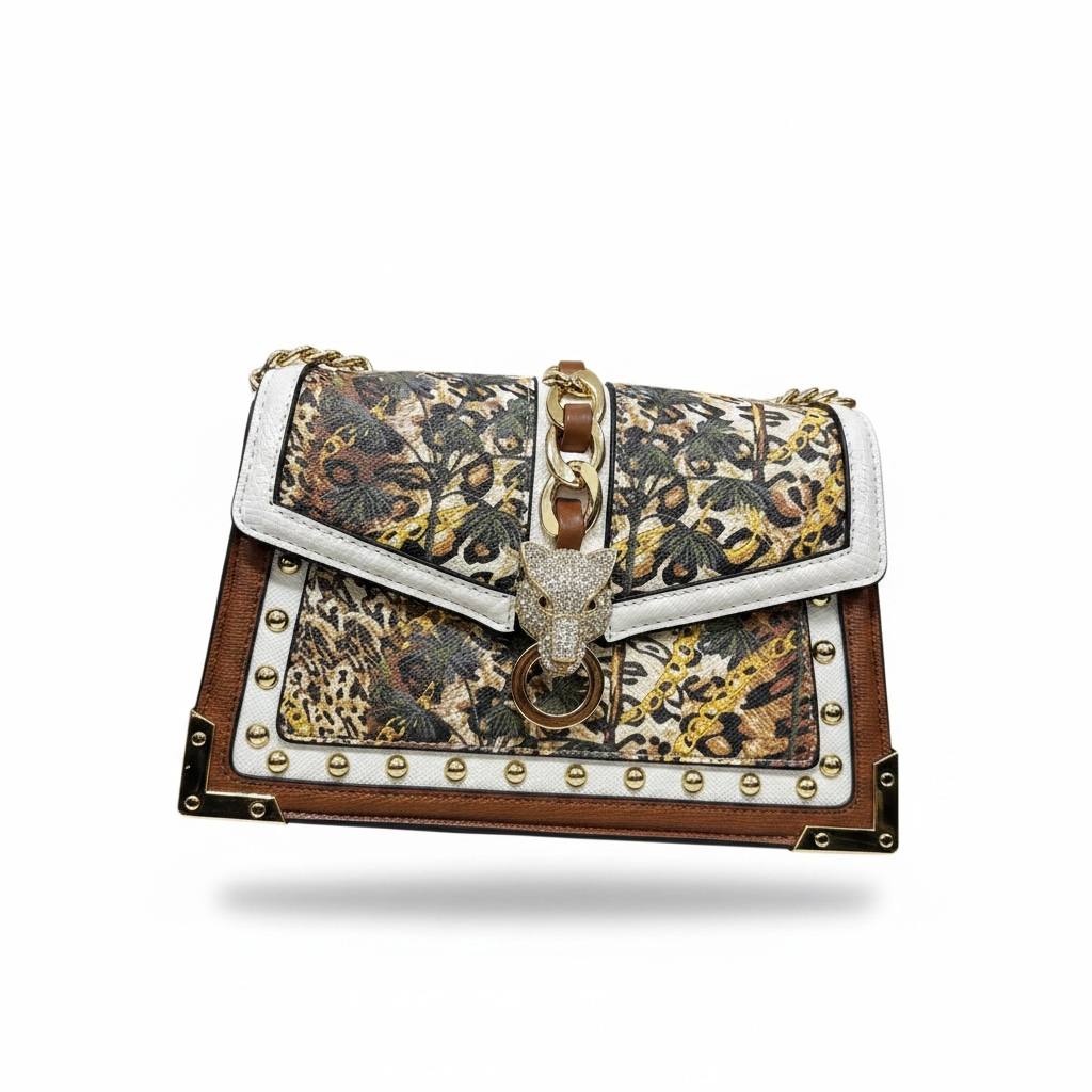 ALDO Panther Charm Floral Studded Shoulder Bag 🐆✨ Luxury Statement Crossbody Purse