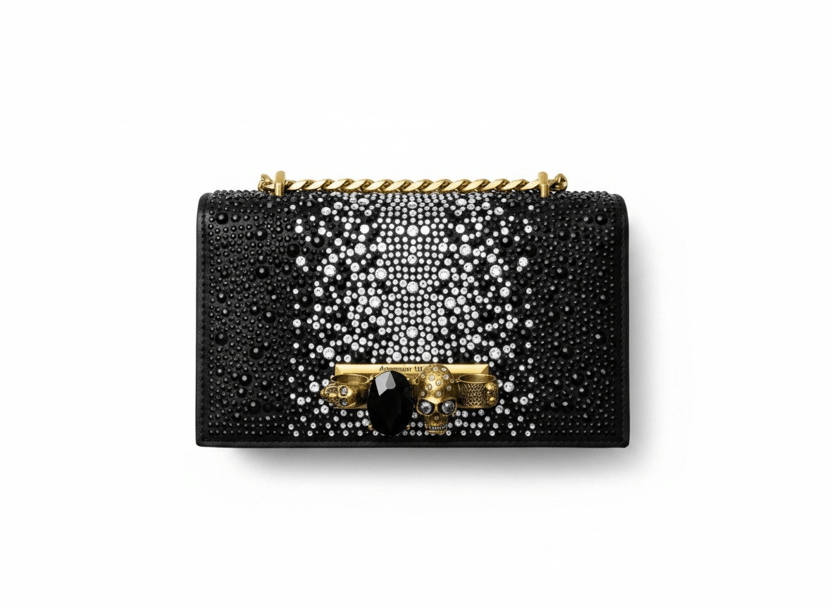 Alexander McQueen Crystal Skull Clutch 🖤✨☠️