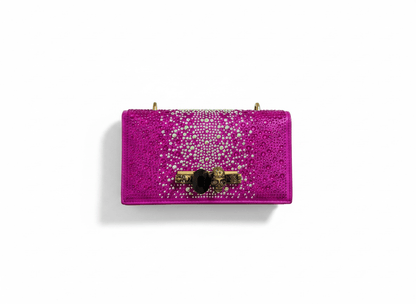 Alexander McQueen Fuchsia Crystal Skull Clutch 💖✨☠️