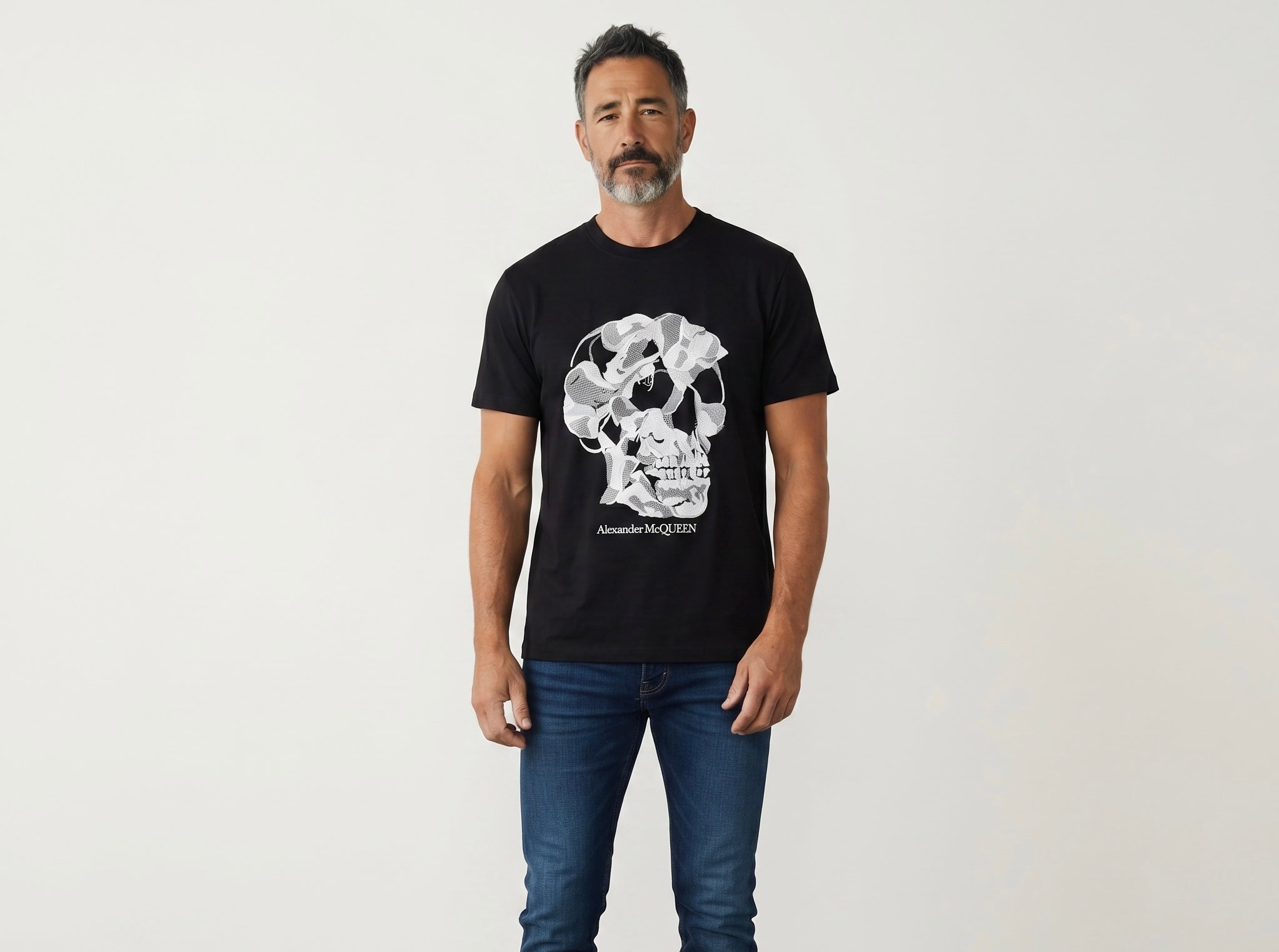 Alexander McQueen-Inspired Skull Graphic T-Shirt – Black Edition 💀🖤 | Iconic Street Luxury
