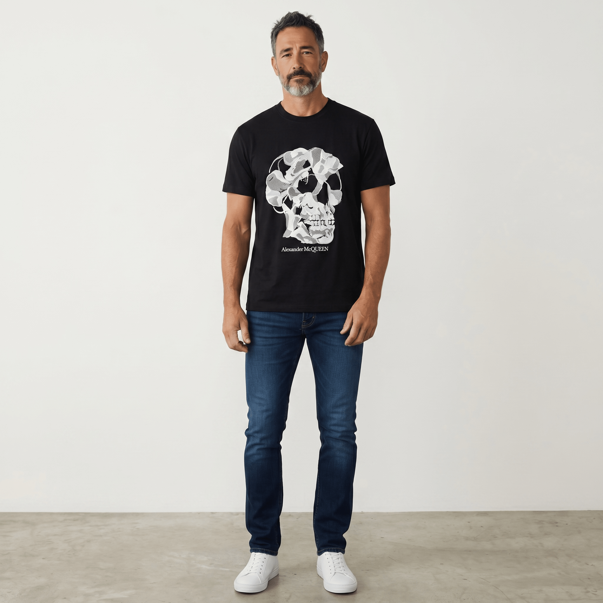 Alexander McQueen-Inspired Skull Graphic T-Shirt – Black Edition 💀🖤 | Iconic Street Luxury