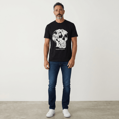 Alexander McQueen-Inspired Skull Graphic T-Shirt – Black Edition 💀🖤 | Iconic Street Luxury