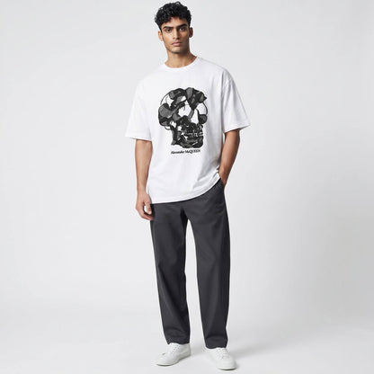 Alexander McQueen White Skull Graphic T-Shirt – Iconic Statement Tee 💀