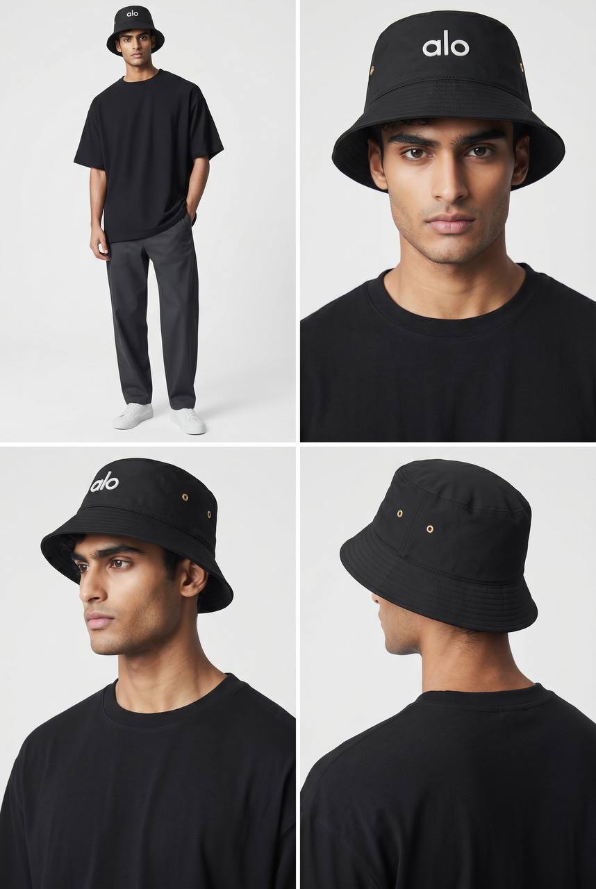 ALO Black Bucket Hat 🖤 | Minimal Streetwear Essential