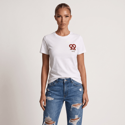 AMI Paris White Red Heart Logo T-Shirt 🤍❤️