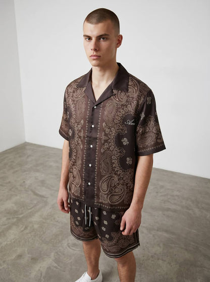 Amiri Brown Paisley Co-Ord Set – Luxury Summer Resort Fit 🤎✨