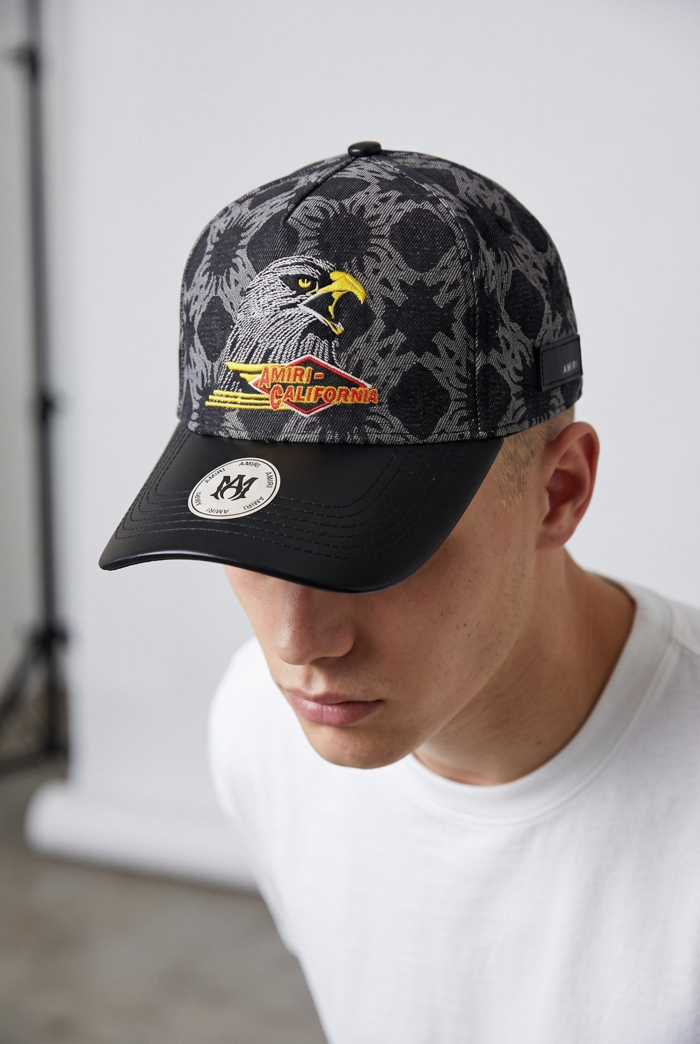 Amiri California Eagle Graphic Baseball Cap – Black & Grey