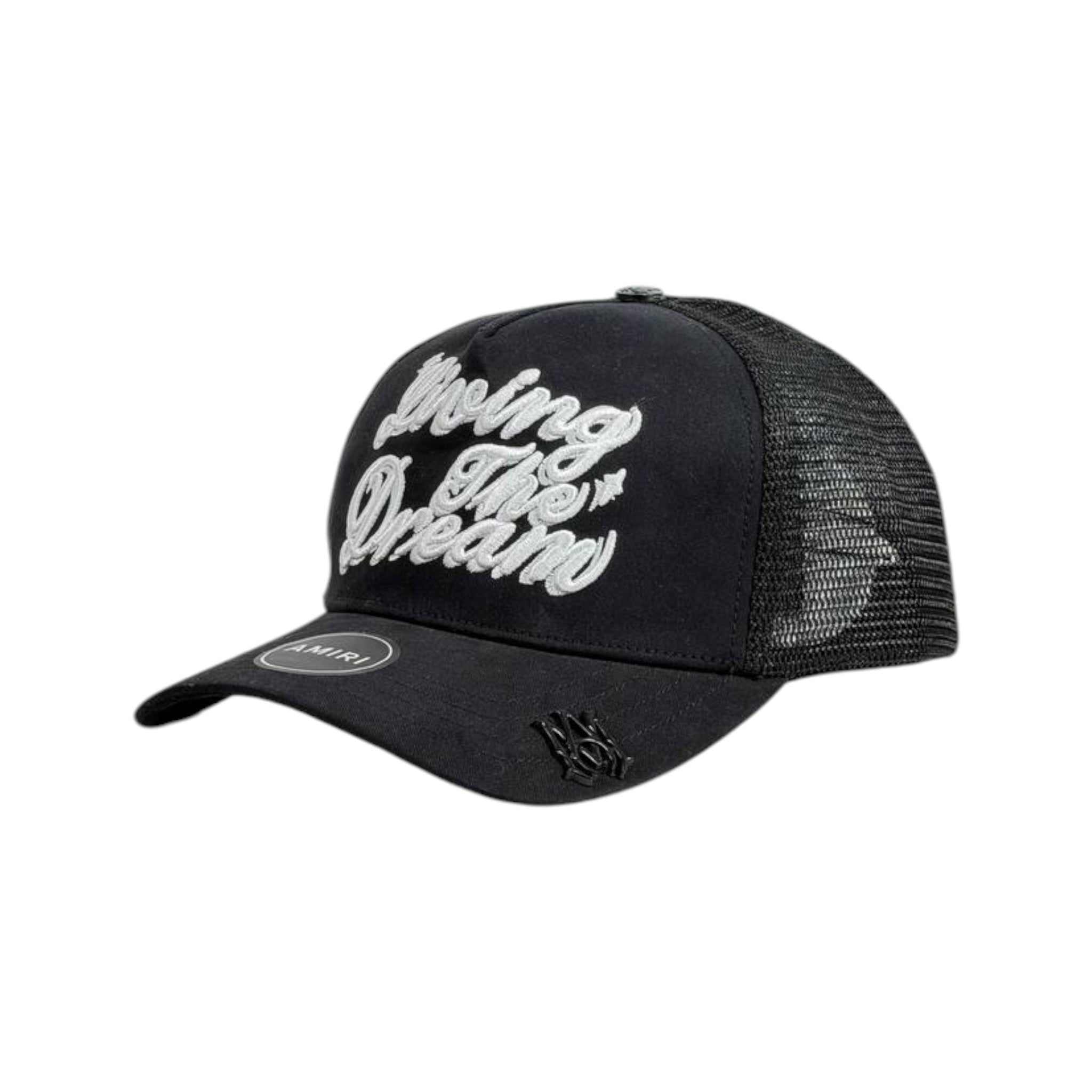 Amiri “Living The Dream” Trucker Cap – Black Mesh Luxury Streetwear 🧢🖤